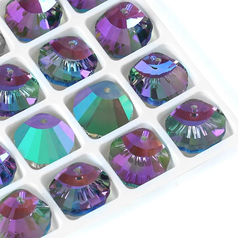 Shell Crystal Charms, Necklaces,  Pendants for Jewelry Making  16mm  12Pcs