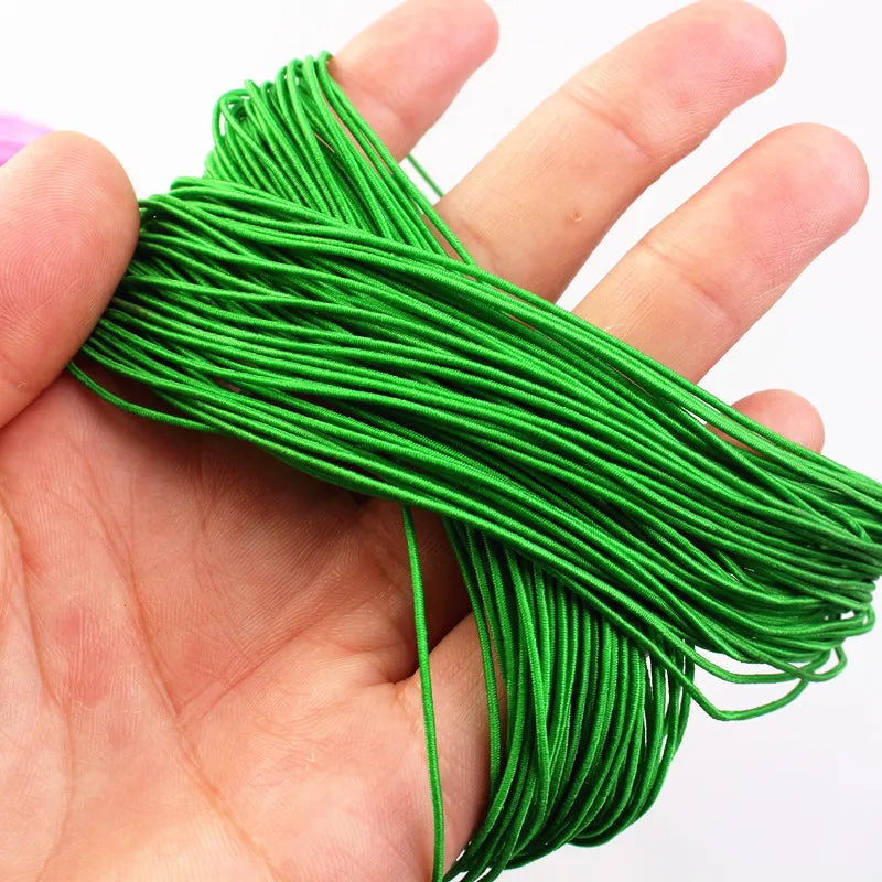 Braided Elastic Cord Stretch String Fabric Crafting Cords for Jewelry Making 23 Colors 1mm Thick  24M Length