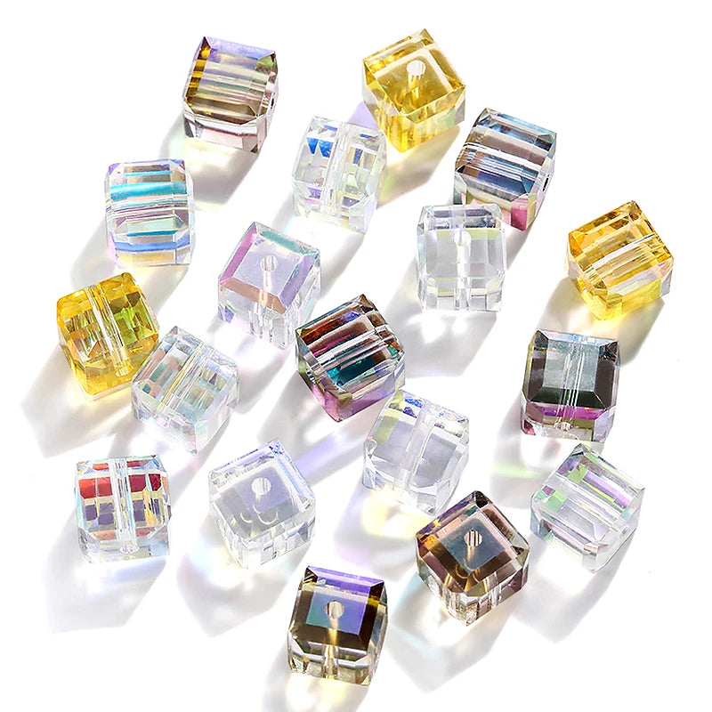 Austrian Crystal Cube Beads AB Colorful  4/6/8mm 50/100PCS
