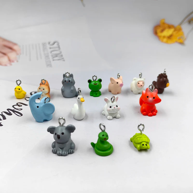 Cute Animal Charms For Jewelry Making 10pcs