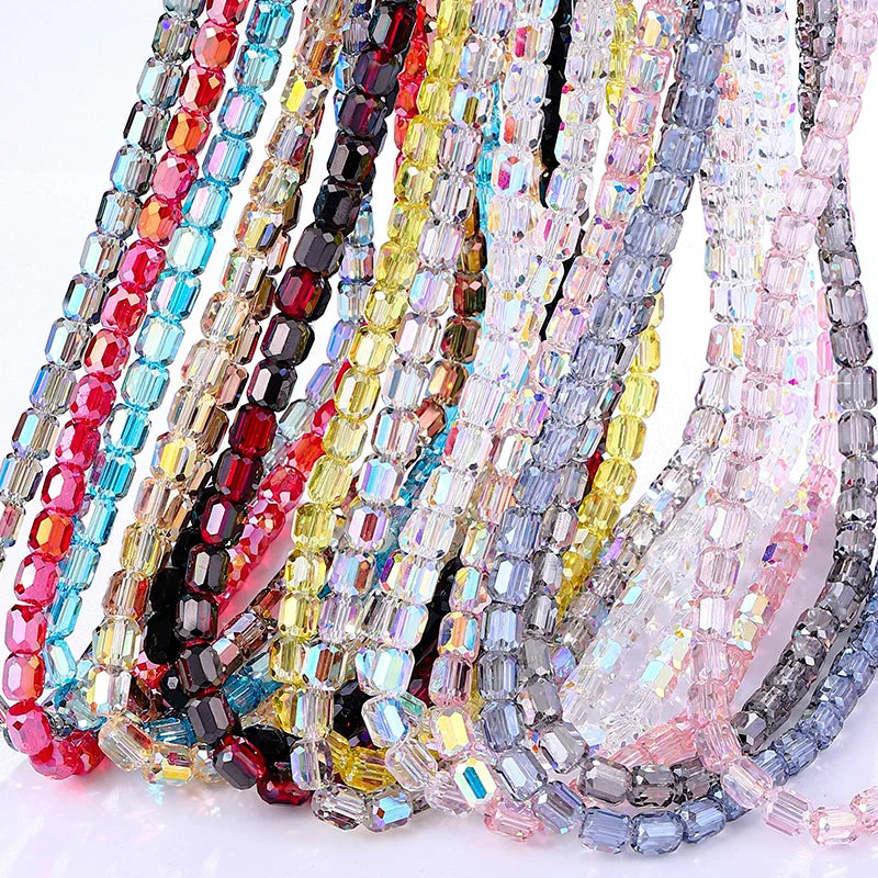 Crystal Glass  Beads Barrel Faceted for Bracelets, Necklaces, Earrings Jewelry Making 8mm