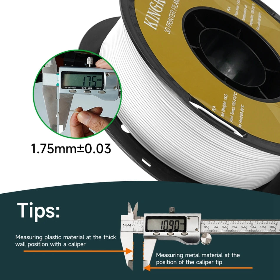 KINGROON PLA Filament 1.75mm 5/10KG PLA Plastic For 3D Printer, Standard 1kg/roll 3D Printing Filaments Mix Color