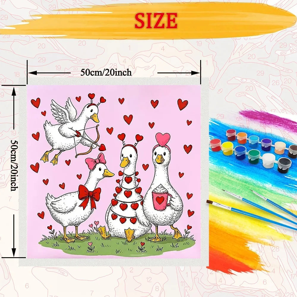 Duck And Hearts Paint By Numbers Kit