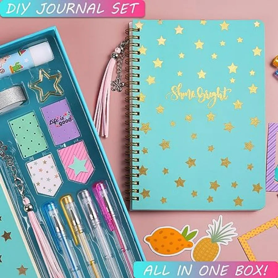 DIY Journal Kit for Girls, Scrapbook and Diary Supplies Set, Birthday Gifts for Teen Girls Craft Sets - Unleash Creativity Jour