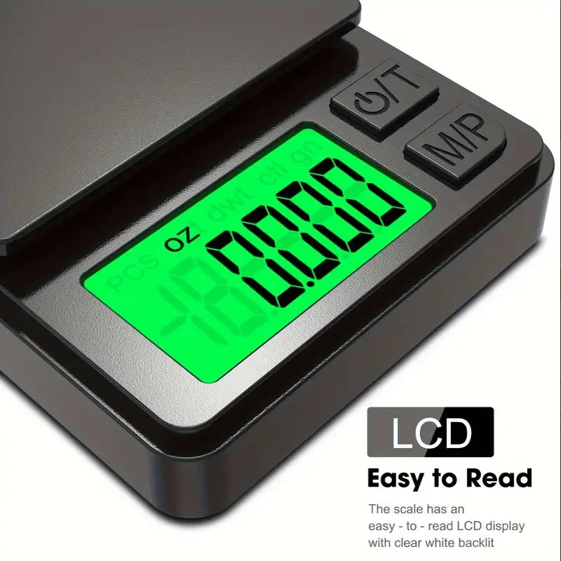 Precision Pocket Scale 1000g X 0.01g - Digital Gram,  Jewelry Findings Grams, Mailing Packages Ounces Scale with Backlit LCD - Mini Scale for Travel