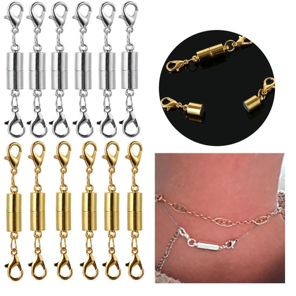 3-Style Strong  Magnetic Clasps for  Jewelry Making Necklaces Bracelets or as an  Extender Chain 24Pcs