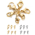 Stainless Steel Lobster Claw Clasps Jump Rings For  Necklaces Bracelets Jewelry Findings Making Supplies 30Pcs