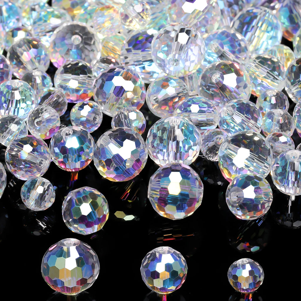Vibrant Austrian Crystal Glass Beads 6-10mm Faceted Round  for Jewelry Making 30-50pcs
