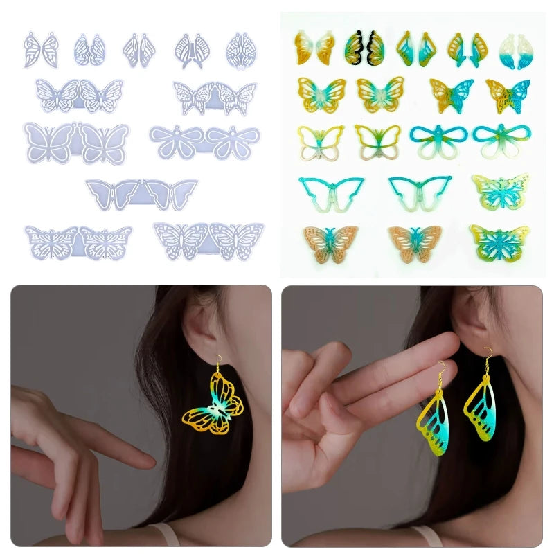 Butterfly Earrings Pendant  Resin Mold