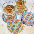 6pcs Diamond Dot Art Coasters  Mandala DIY Coaster Set Modern Waterproof for Adults and Beginners