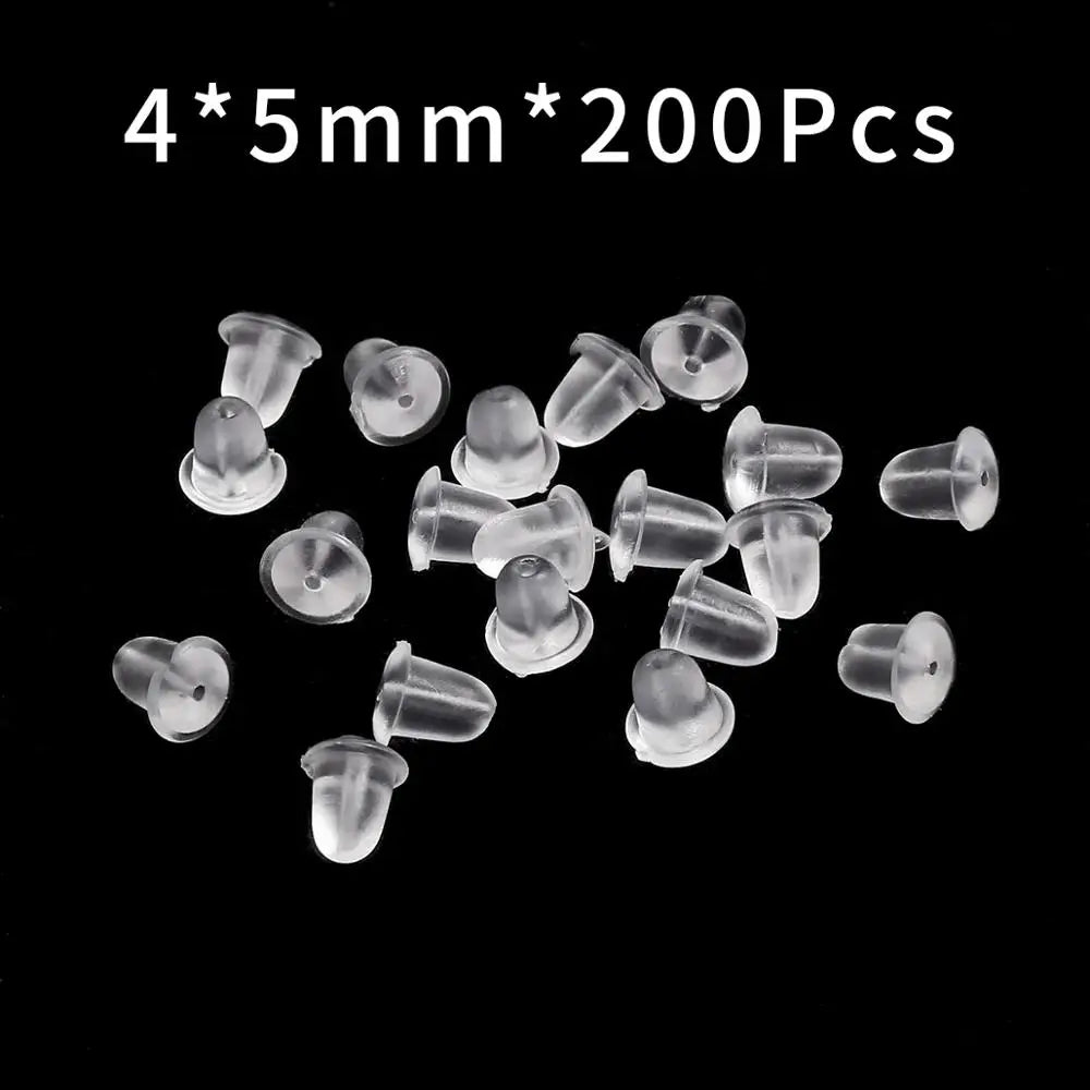 Rubber Earring Back Stoppers Silicone Round  For Jewelry Making 200pcs/lot
