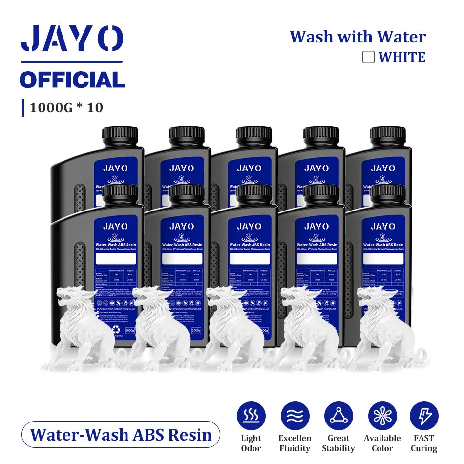 JAYO Water Wash  405nm UV Resin 10kg ABS Like 3D Printer Resin  Standard Rapid Photopolymer Resin for LCD/DLP/SLA