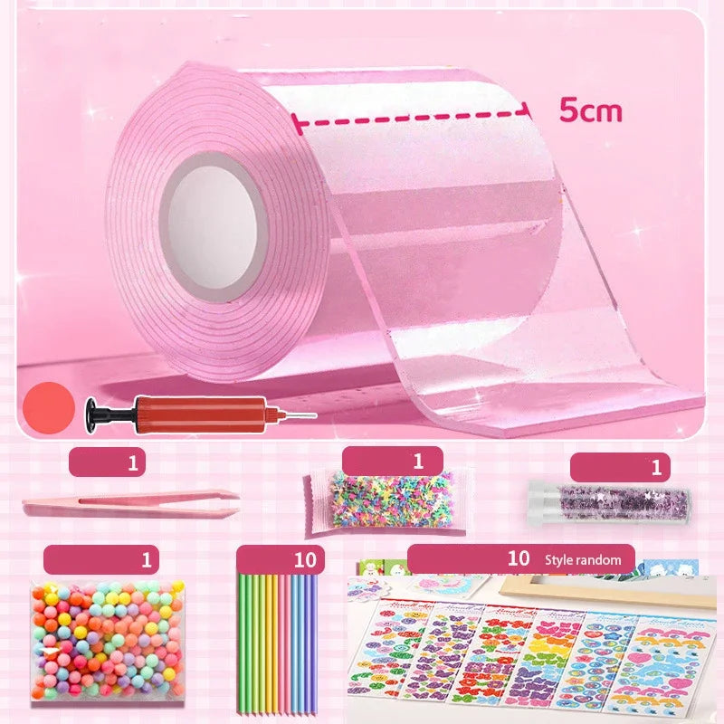 Nano Glue DIY Blow Bubble Nano Tape Nano Glue Double Sided Tape Nano Tape Sticky Ball Tape DIY Crafts Tape Toys Kids
