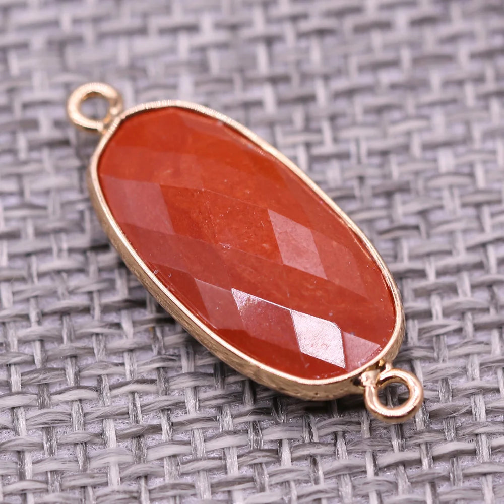 Double-hole Connector Amethyst Pendant, Perfect for DIY Bracelets, Necklaces, and Jewelry Making. New Natural Stone Multi-faceted Crystal Quartz Charm