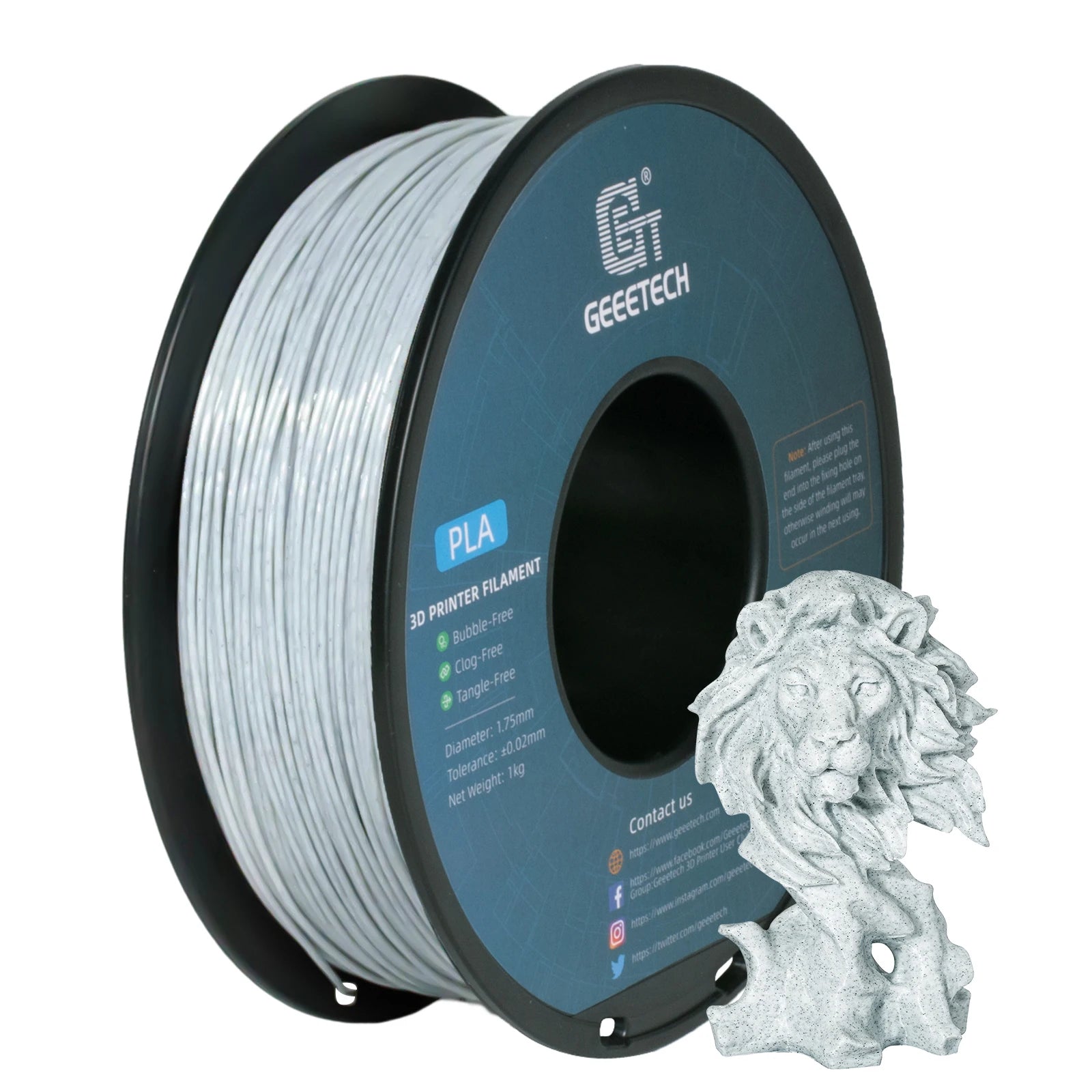 Geeetech 3d printer Filament PLA PETG Plastic 1kg 1.75mm,Tangle-Free,  wire materials, black, white, vacuum packaging