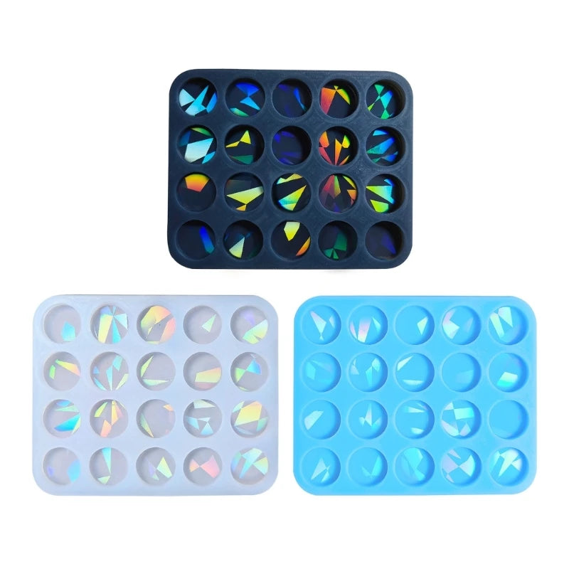 Silicone Resin Mold for  Holographic  Rainbow Pendant Earring Keychain Charm