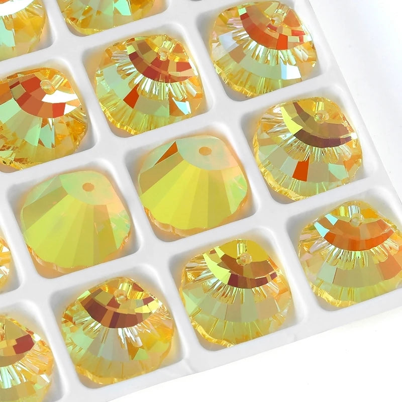 Shell Crystal Charms, Necklaces,  Pendants for Jewelry Making  16mm  12Pcs
