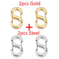 2-5pcs Gold Plated  Stainless Steel S Clasp  Connectors Necklace for  Jewelry Making