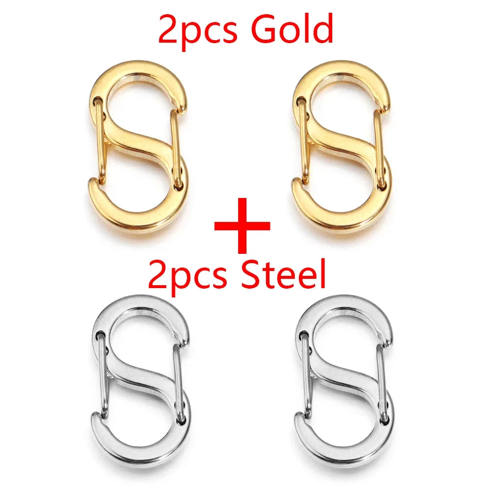 2-5pcs Gold Plated  Stainless Steel S Clasp  Connectors Necklace for  Jewelry Making