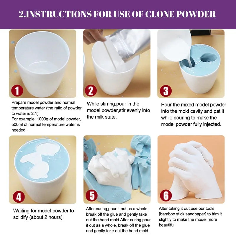 Baby 3D Hand Mold Powder - Children's Full Moon Hundred Days Footprint