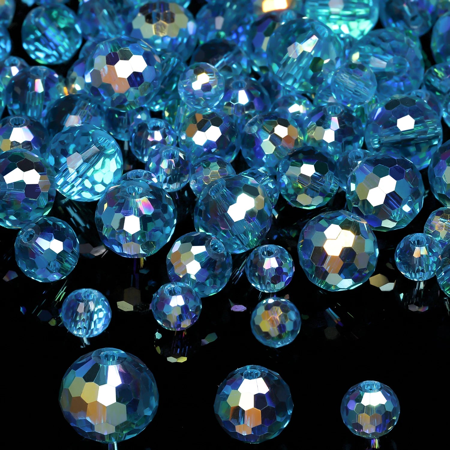 Vibrant Austrian Crystal Glass Beads 6-10mm Faceted Round  for Jewelry Making 30-50pcs