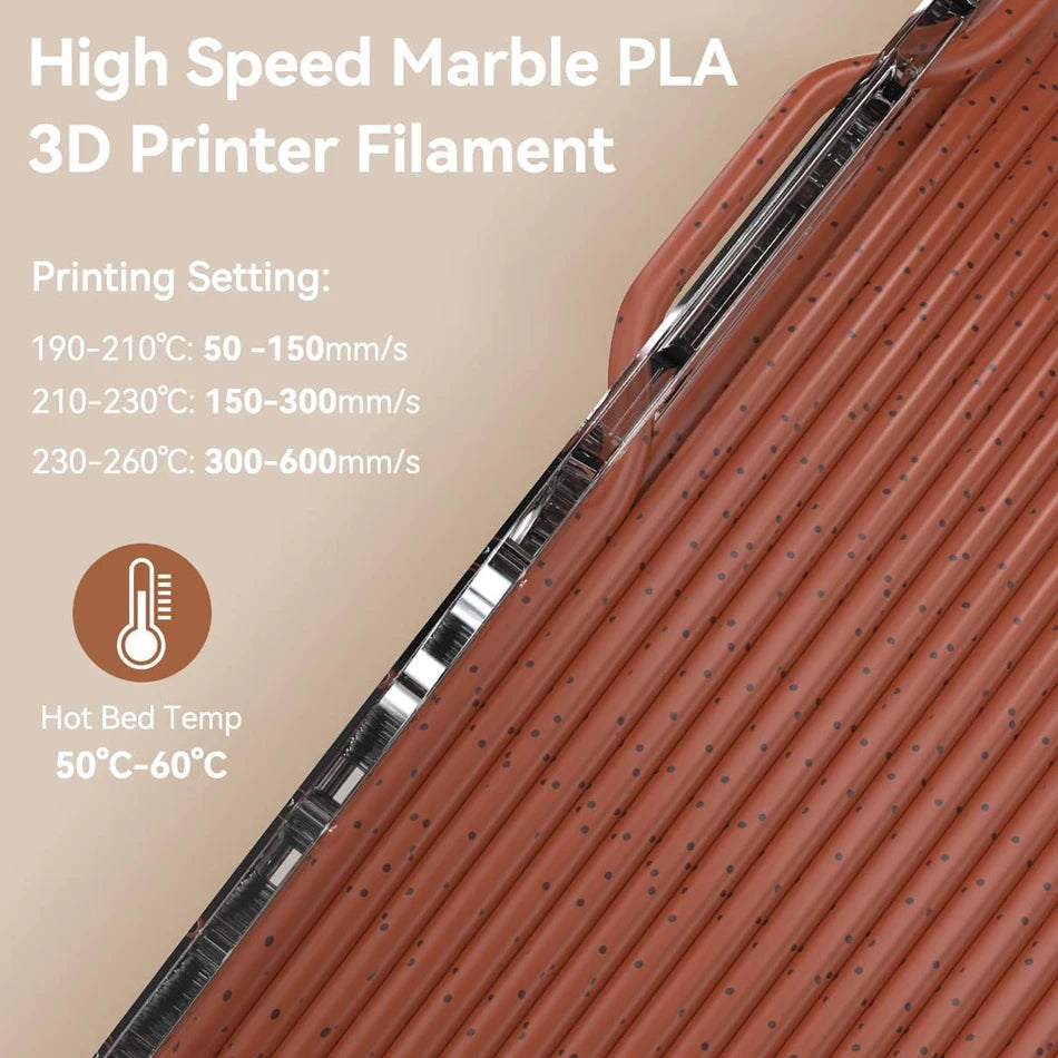 JAYO High Speed Marble  5 Rolls PLA 3D Printer Filament For FDM Marble-Like Texture