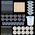 Epoxy Resin Kit Silicone Mold Tools, Mixing Cups, Droppers, Wood Sticks, Measuring Cups for Jewelry Making