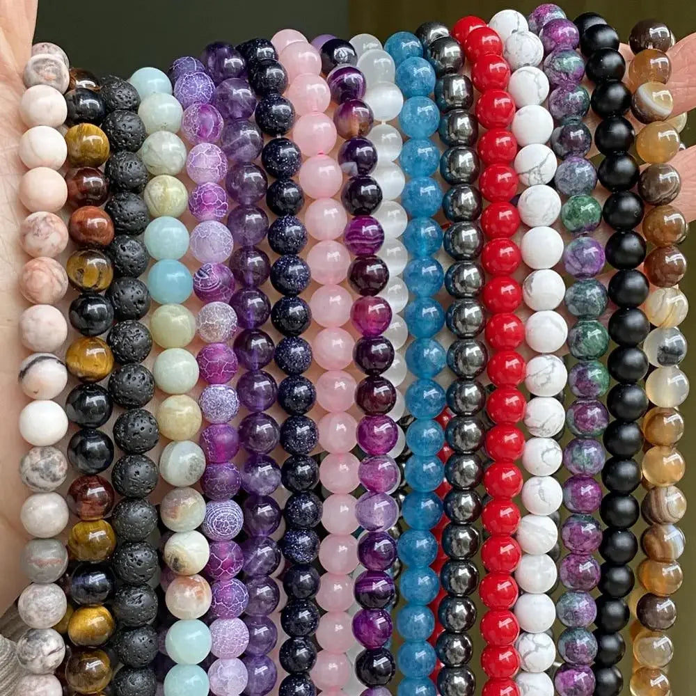 Natural Round  Stone Beads For Jewelry Making