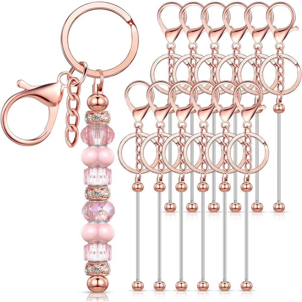 Beadable Keychains  Blank  Metal  12 Pcs