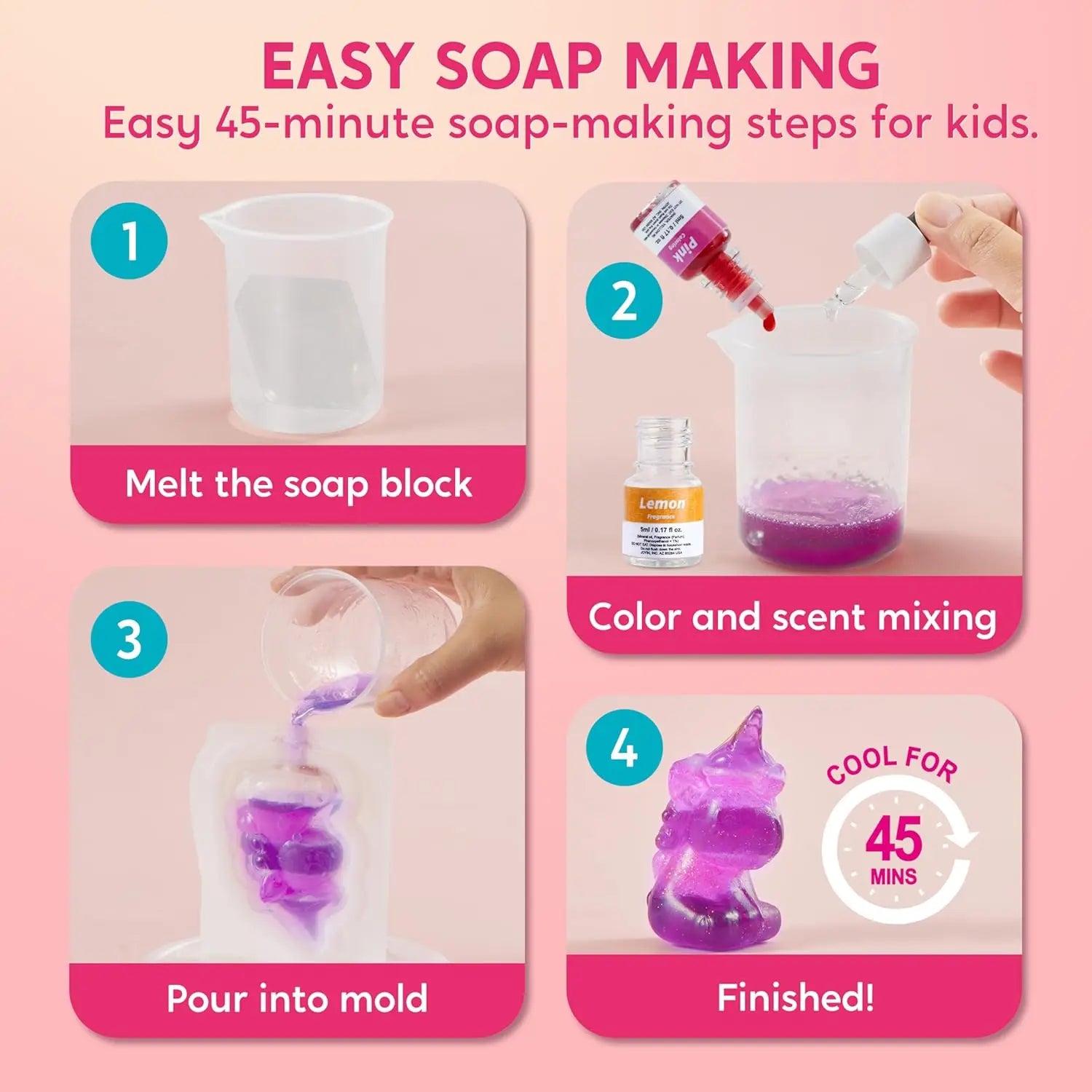 Unicorn Soap Making Kit For Boys & Girl STEM Activity .