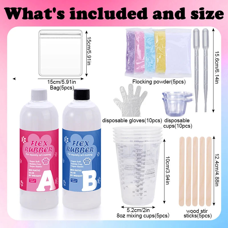 Taba Squishy Kit Liquid Silicon   1:1 AB Ratio Resin for Molding Hamsters Cat Paws