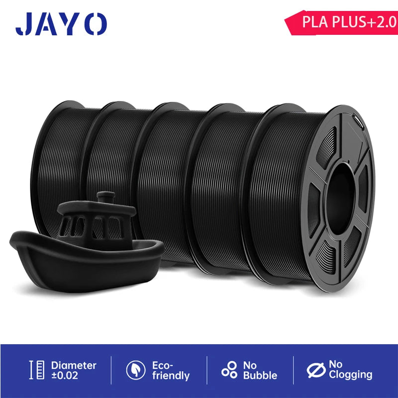 JAYO 5Rolls PLA/PLA Plus/Petg/ABS/TPU/PLA Metal/PLAYG/HS-PLA 3D Printer Filament 1.75mm FDM