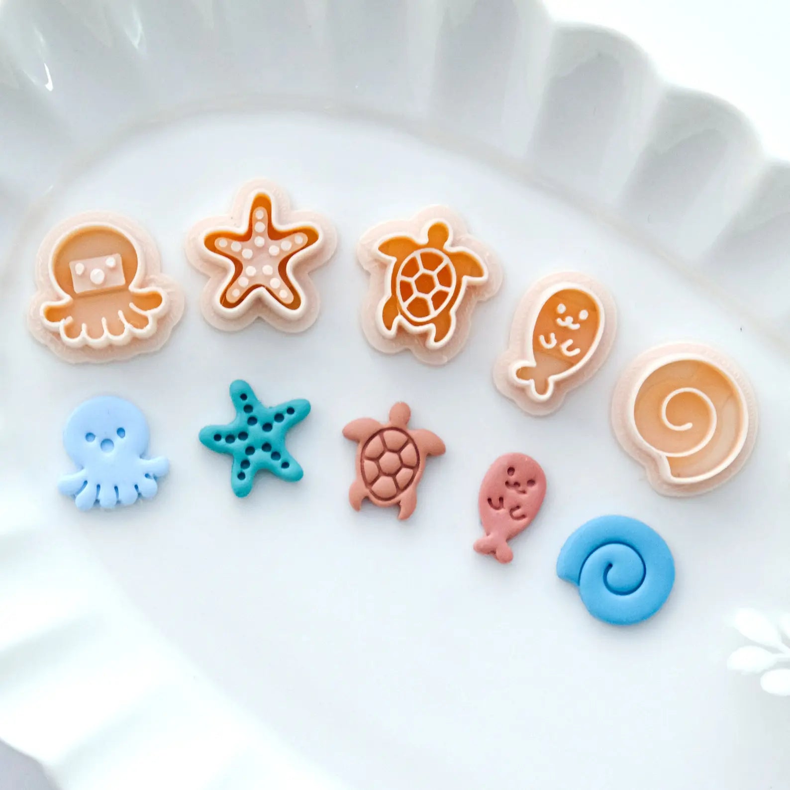 Ocean Theme Polymer Clay Earring Cutters 5Pcs/Set
