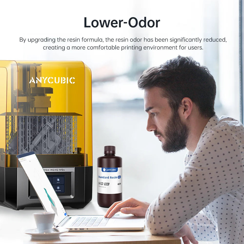ANYCUBIC 5KG/10KG 405mm UV Standard Resin/ Standard V2 For 3D Printer Photon Mono 4 UV Sensitive