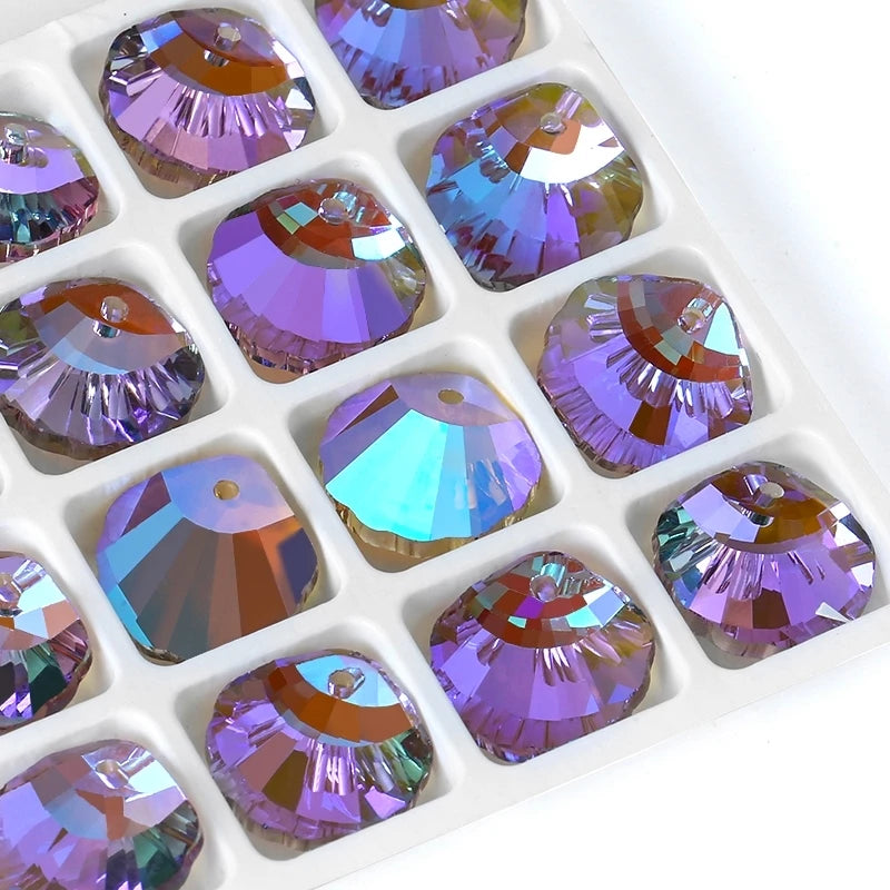 Shell Crystal Charms, Necklaces,  Pendants for Jewelry Making  16mm  12Pcs