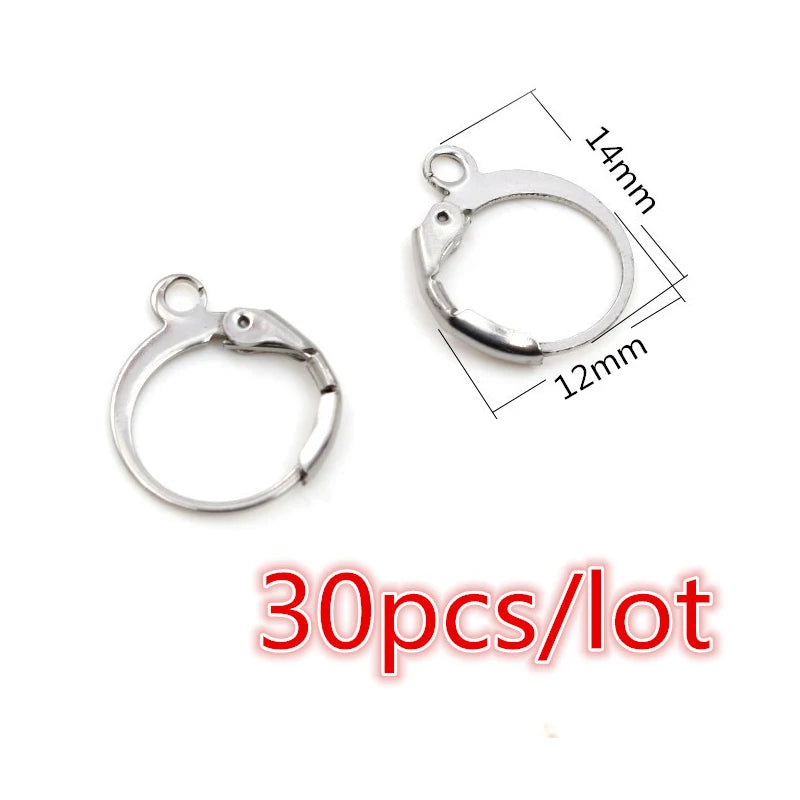 Stainless Steel Earrings Ear Wires  Jewelry Making Findings  30-100 Pieces