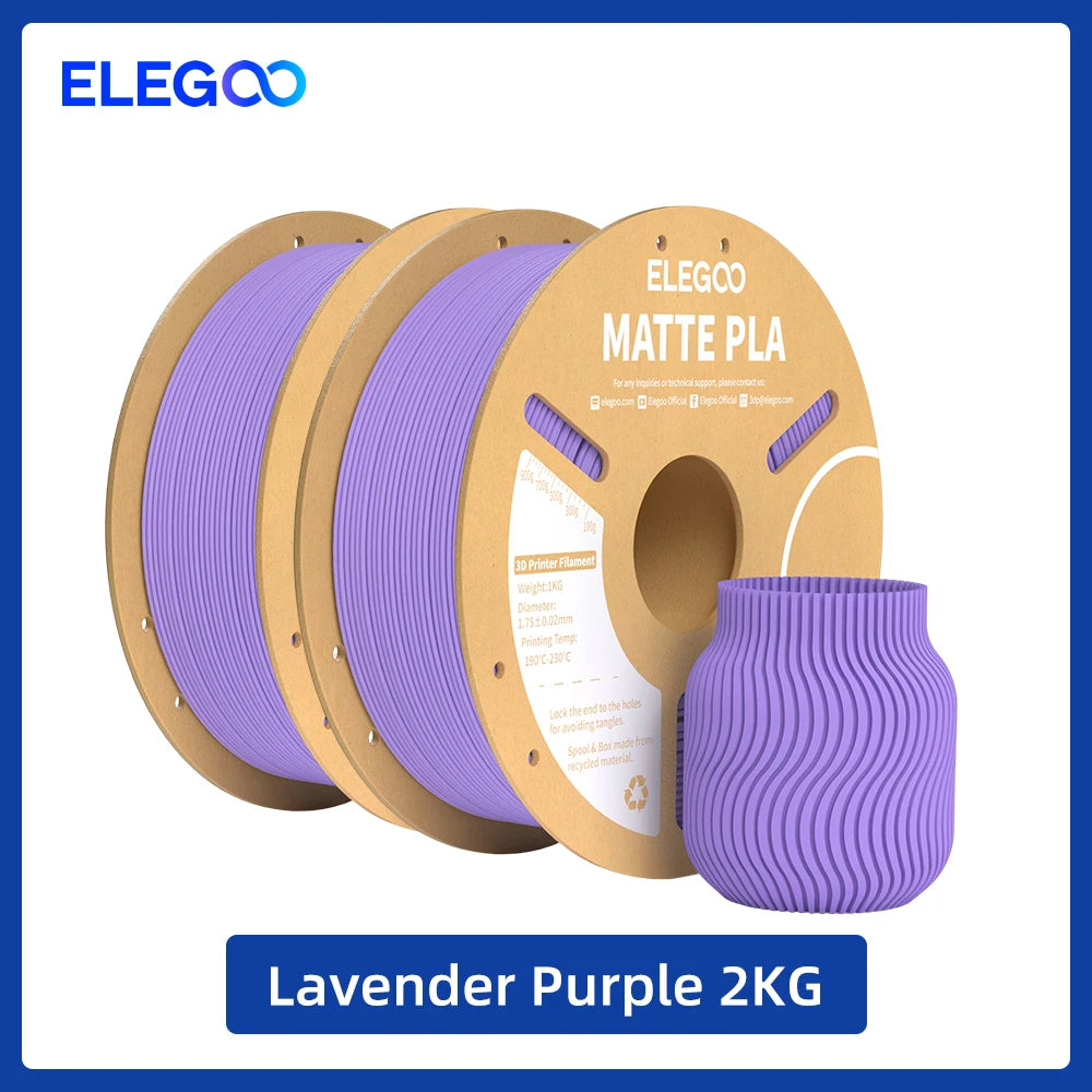 Matte Filament PLA 1KG for FDM 3D Printer PLA ELEGOO Dimensional Accuracy +/- 0.02mm