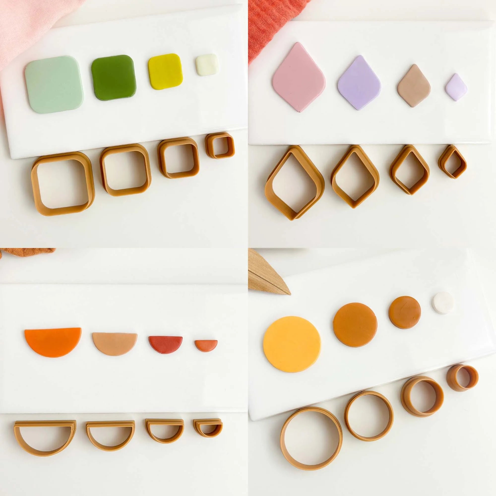 4Pcs/Set Mixed Shapes Polymer Clay Cutters
