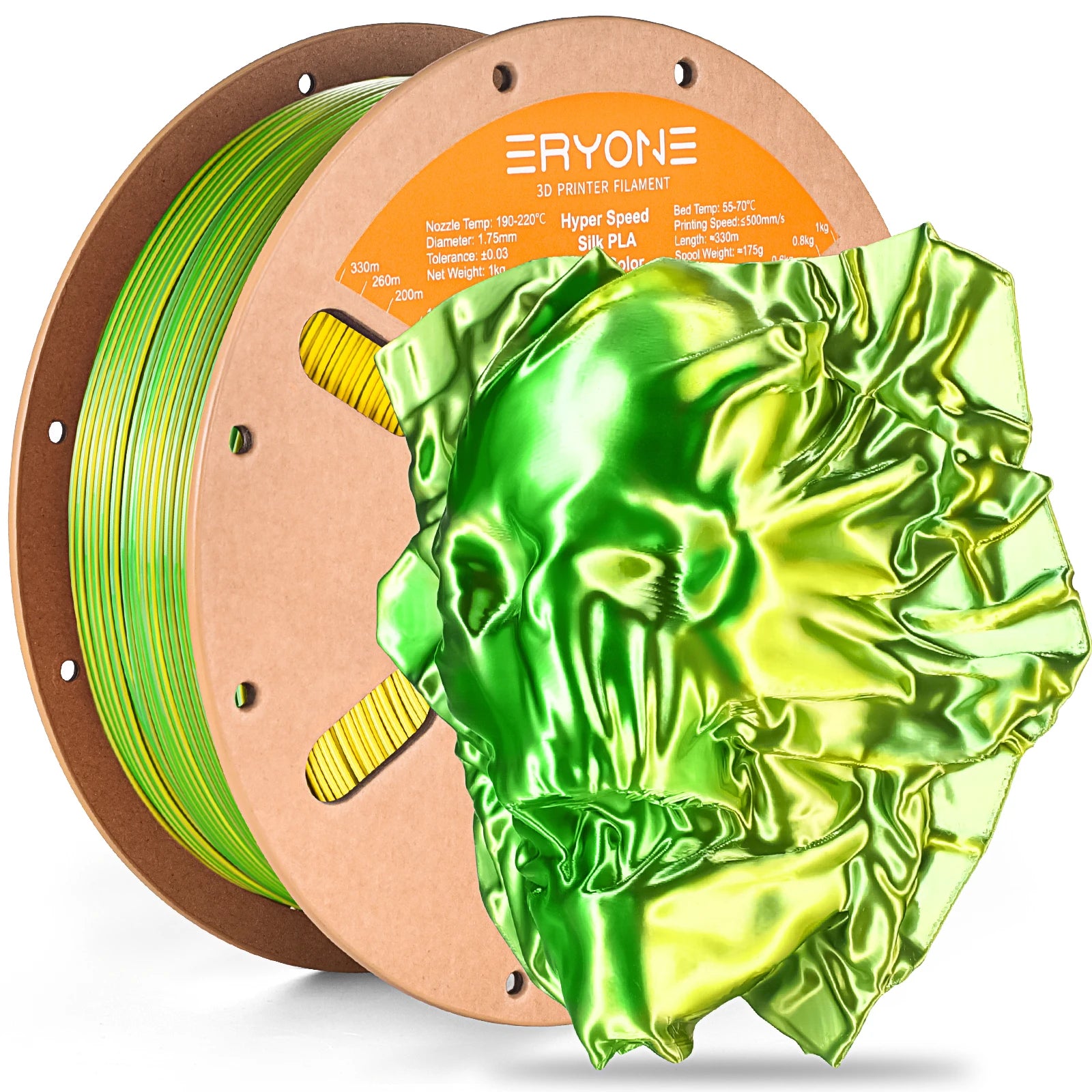 ERYONE 1KG Silk Dual Color PLA Series 3D Printer Filament 1.75mm,Coextrusion Silky Shiny Finish