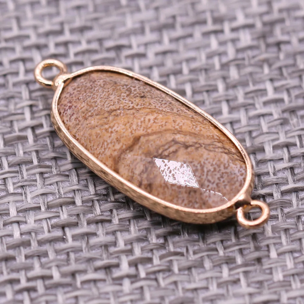 Double-hole Connector Amethyst Pendant, Perfect for DIY Bracelets, Necklaces, and Jewelry Making. New Natural Stone Multi-faceted Crystal Quartz Charm