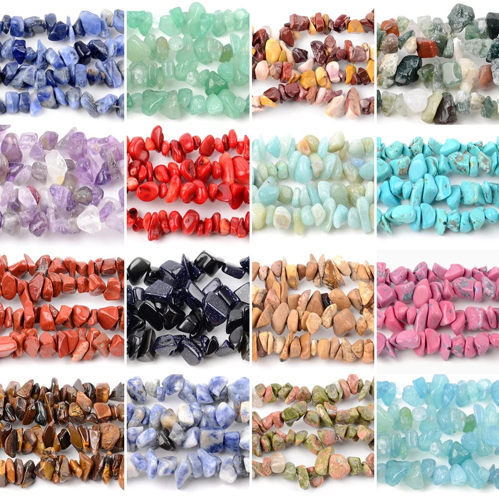 Natural Stone Chips Beads, Necklaces Bracelets  15'' Strand