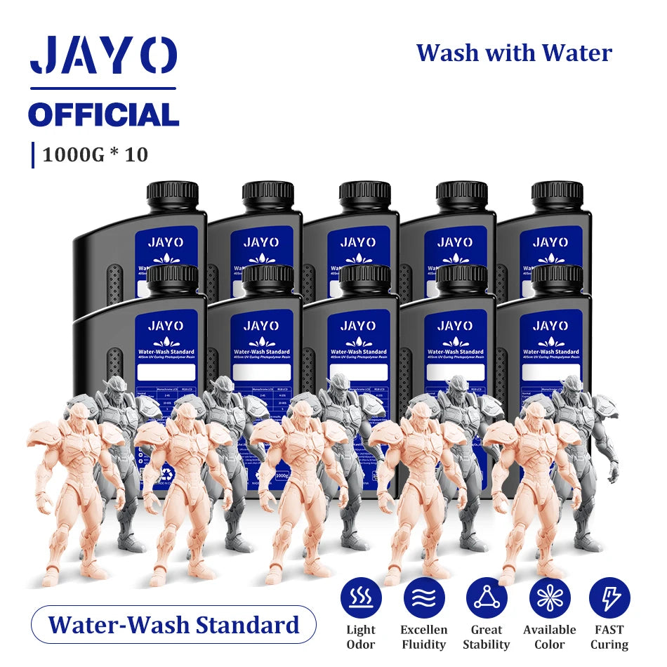 JAYO Water Wash  405nm UV Resin 10kg ABS Like 3D Printer Resin  Standard Rapid Photopolymer Resin for LCD/DLP/SLA