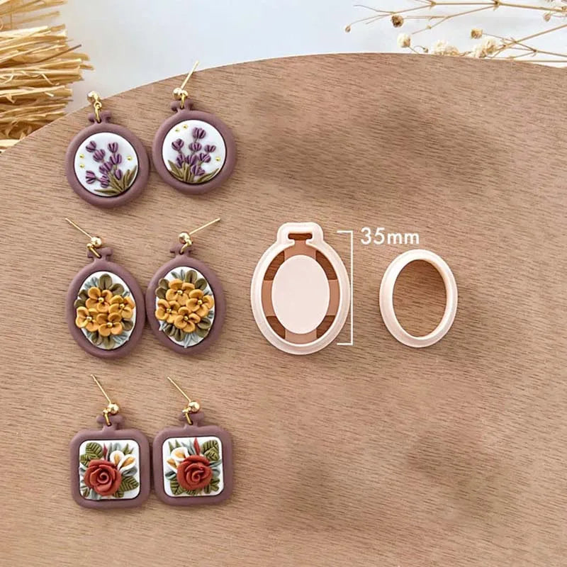 Embroidery Hoop Polymer Clay Cutters For Earring