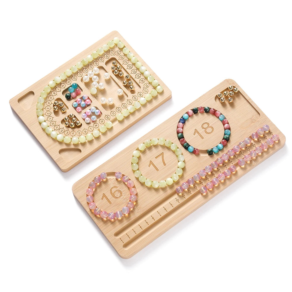 Wooden Flocked Jewelry Making, Measurements Beading Board Bracelet Necklace
