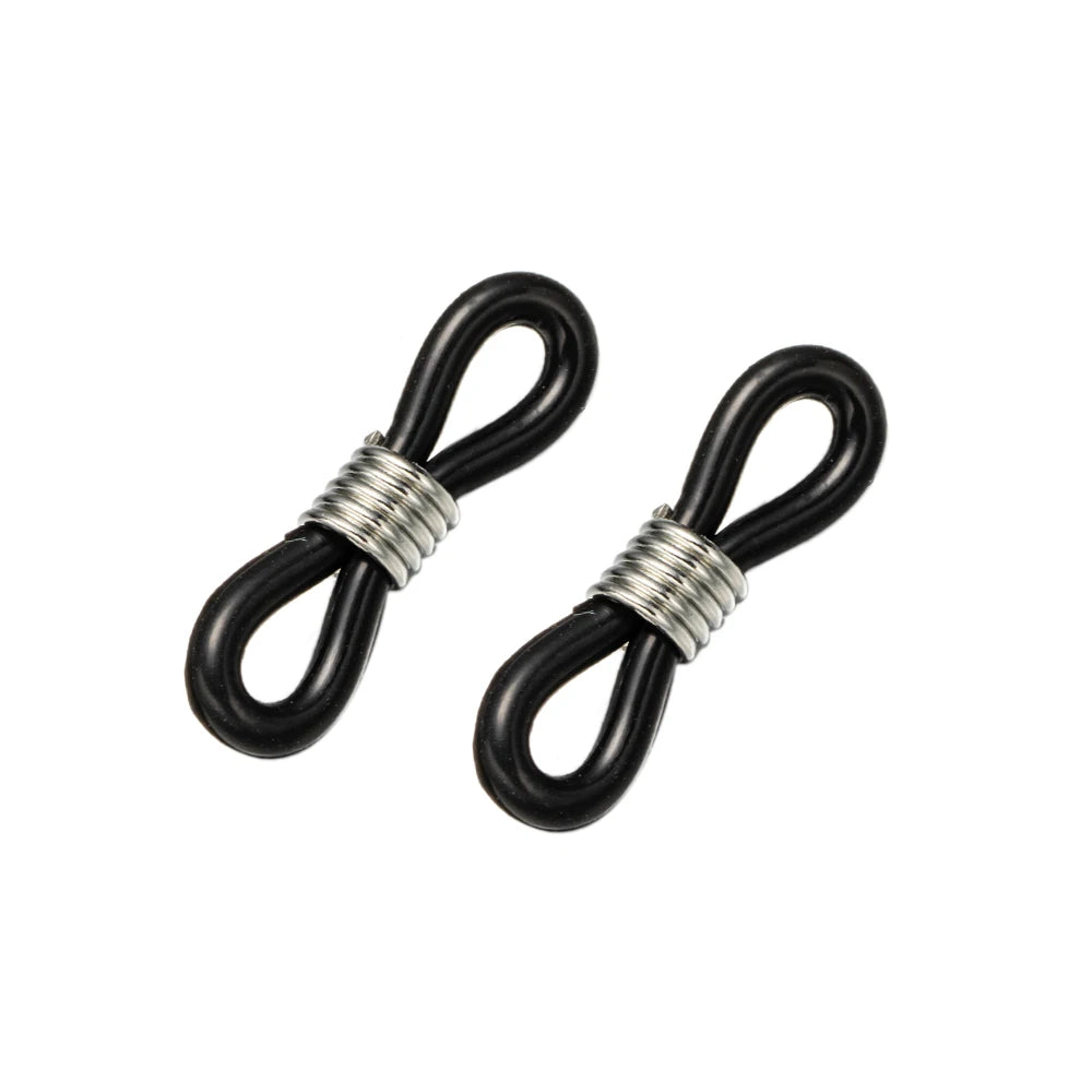 Eyeglass Chain End Adjustable Spring Rubber End Connector for Eye Glasses Sunglasses Cord Holder 50Pcs