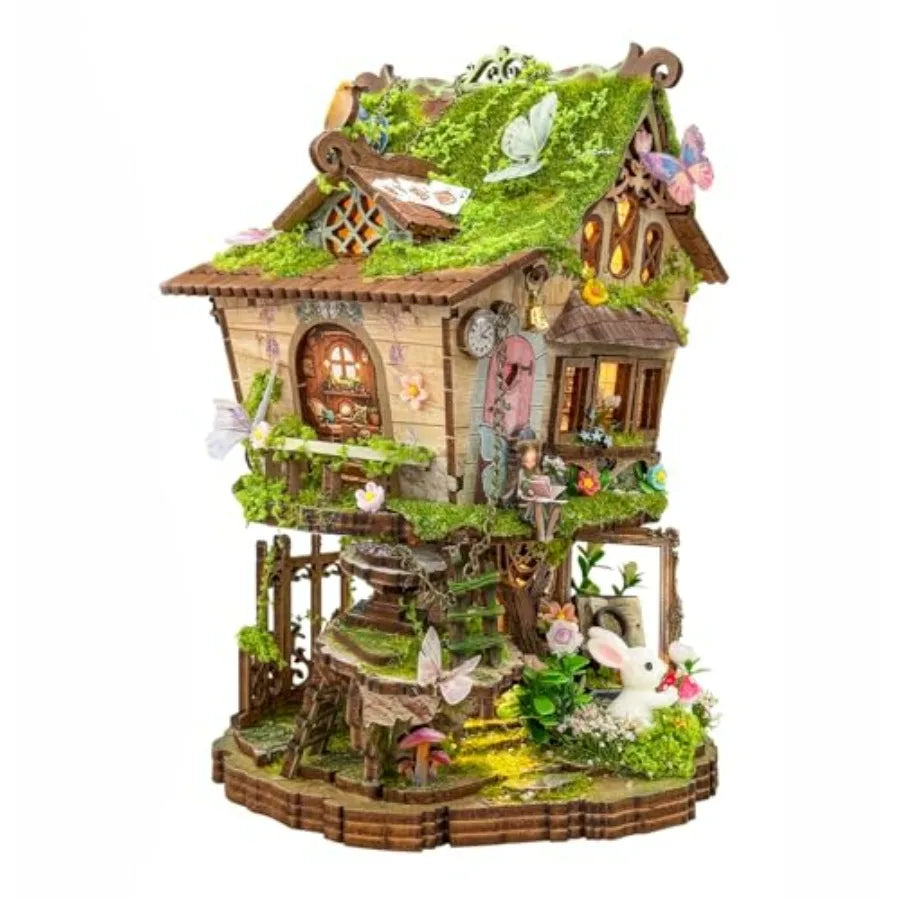 Book Nook Kit Miniature House Kit DIY Crafts for Adults Tree House Wooden Bge with Detailed Design and Easy Assembly