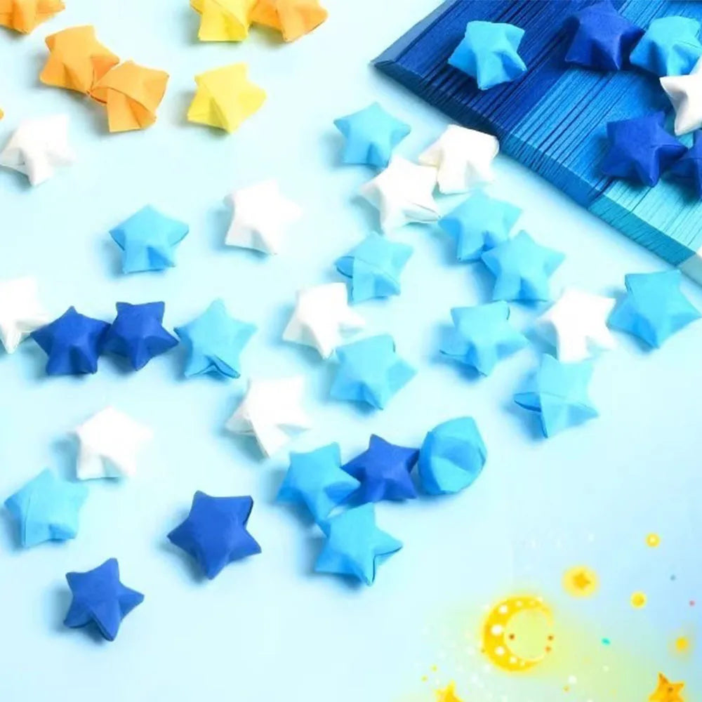 Rainbow Gradient Double Sided Origami Paper Stars