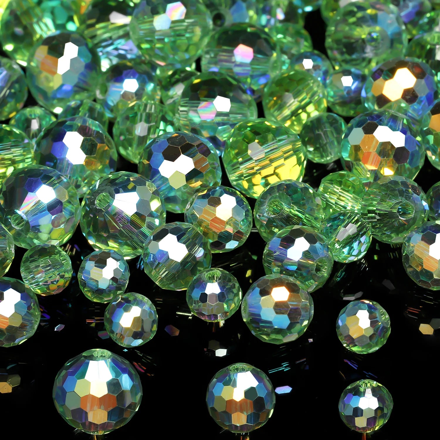 Vibrant Austrian Crystal Glass Beads 6-10mm Faceted Round  for Jewelry Making 30-50pcs