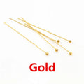 Rhodium. Gold, Silver & Bronze Color Metal Ball Head Pins For Jewelry Making Findings  0.5mm  200 Pieces 16 20 25 30 40 45 50mm