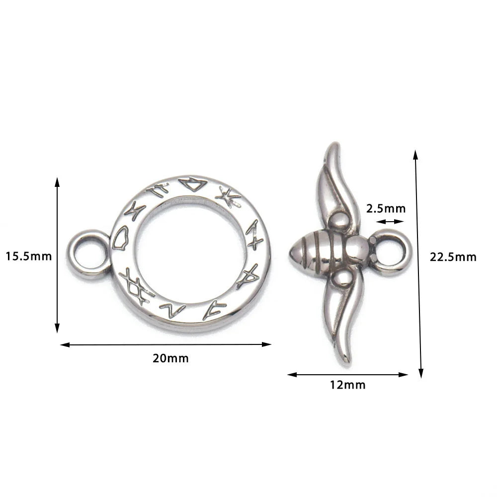Stainless Steel Toggle Clasps 4 Sets